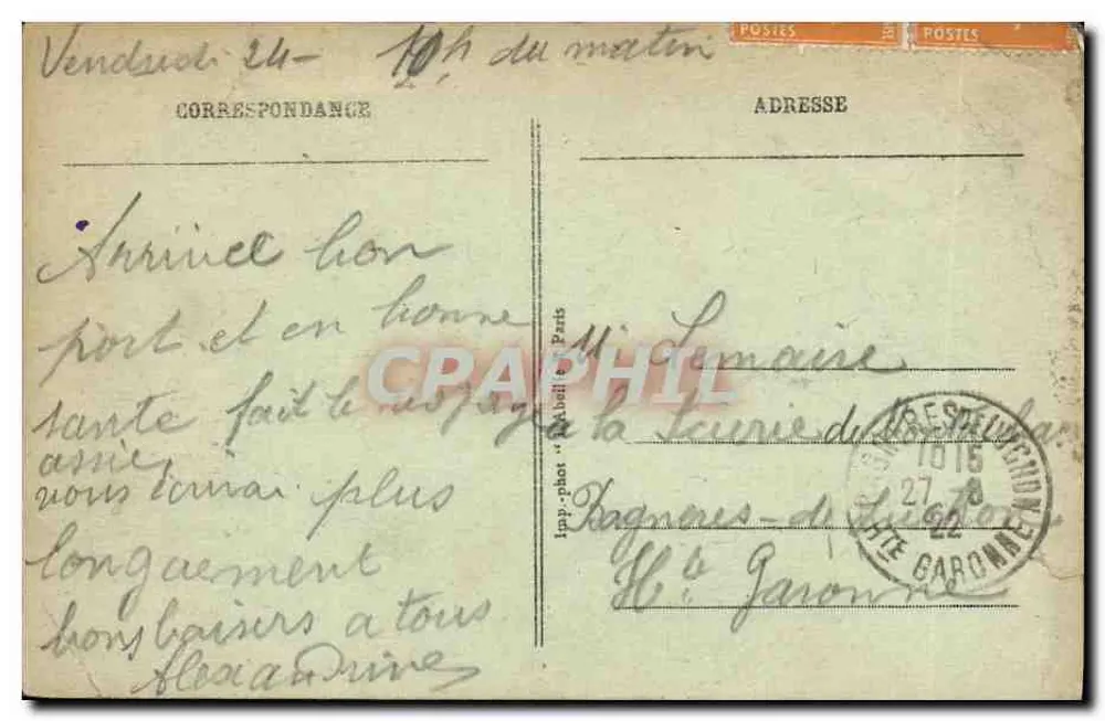 La Gare d'Orsay — vue encadrée — éditeur Lipp-phot, n° 406 - Verso