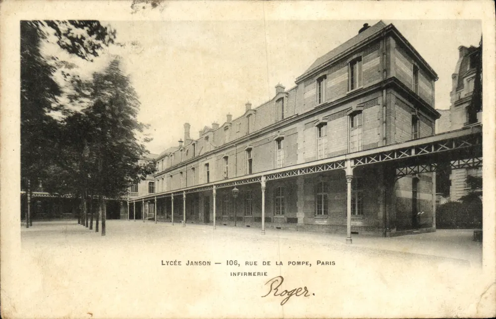 Lycée Janson — Infirmerie — Rue de la Pompe, Paris — éditeur Proger - Vorderseite