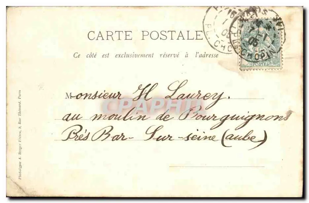 Lycée Janson — Infirmerie — Rue de la Pompe, Paris — éditeur Proger - Rückseite