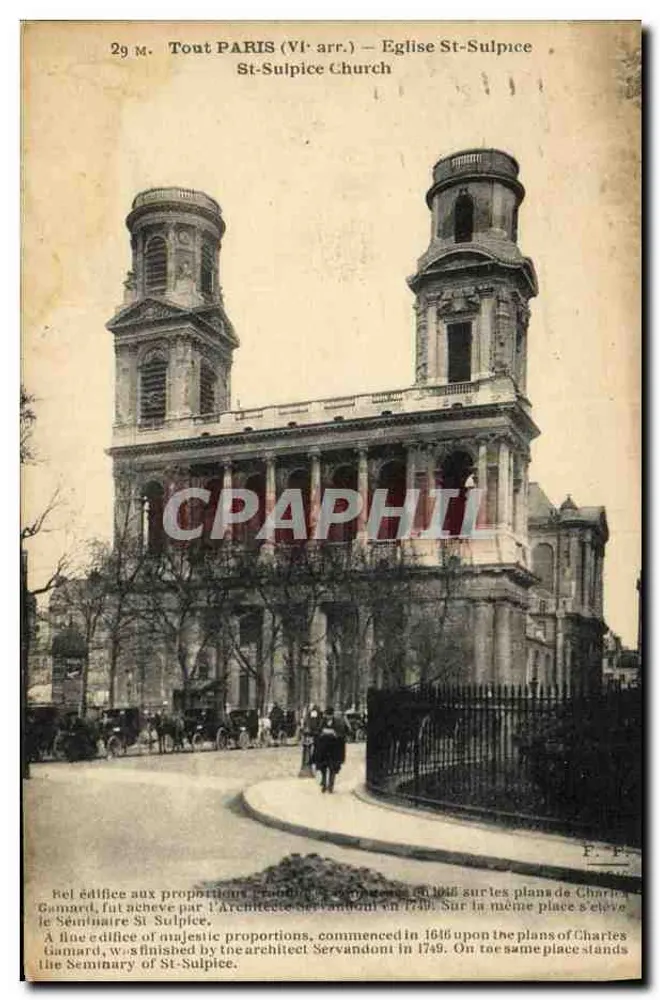 Paris (VIe arr.) — Igreja Saint-Sulpice — Editor F. P. n° 29 M. - Frente