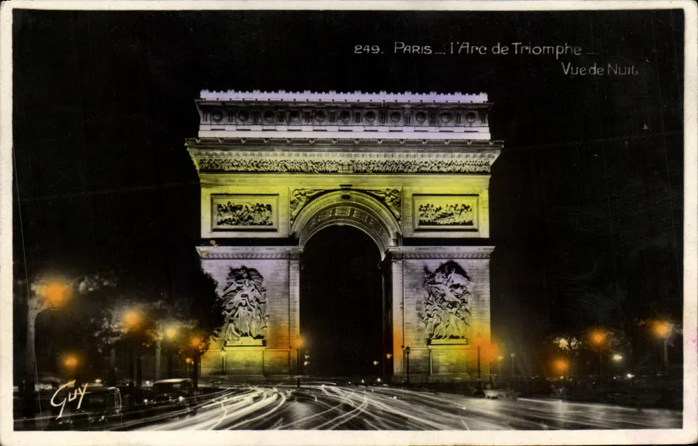 Parijs — De Arc de Triomf — Nachtvista — Uitgever Guy, n° 249 - Voorkant
