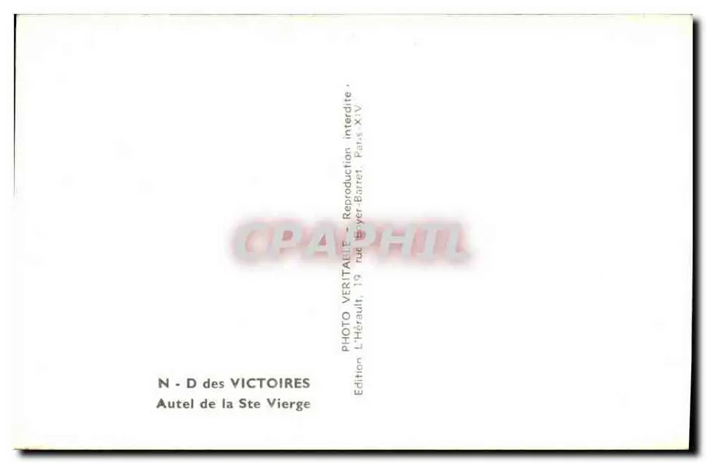 Altar der Heiligen Jungfrau — Kirche der Heiligen Jungfrau — Edition des Victoires - Rückseite
