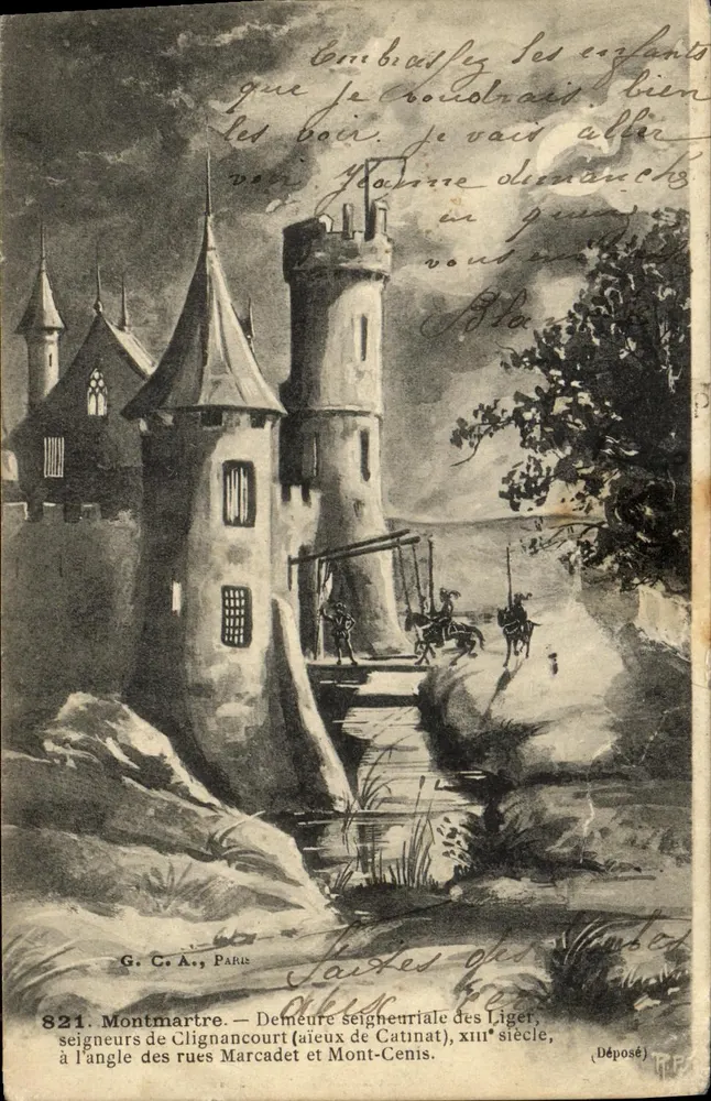 Montmartre — Demeure seigneuriale des Liger, xiiième siècle — G. C. A., Paris, n° 821 - Vorderseite