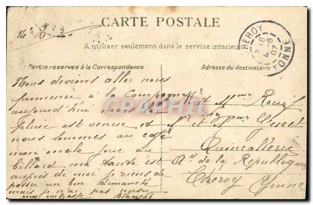 Montmartre — Demeure seigneuriale des Liger, xiiième siècle — G. C. A., Paris, n° 821 - Rückseite