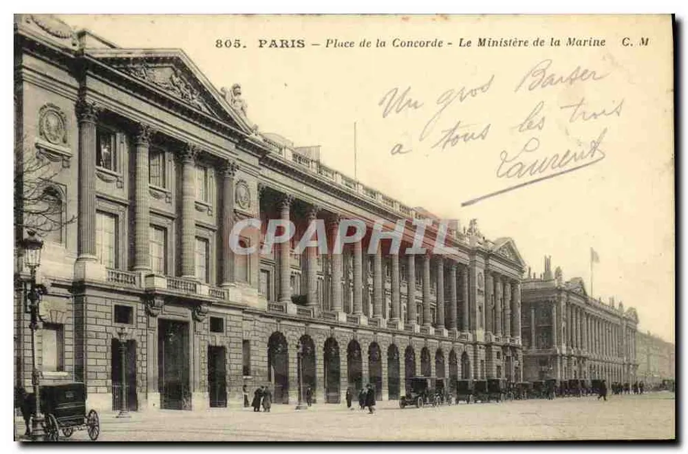 Paris — Place de la Concorde — Das Ministerium für Marine — C. M. n°805 - Vorderseite