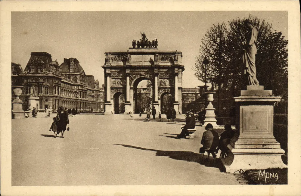Jardin des Tuileries — Arc de Triomphe du Carrousel und Louvre — Verlag MONA, Nr. 168 - Vorderseite