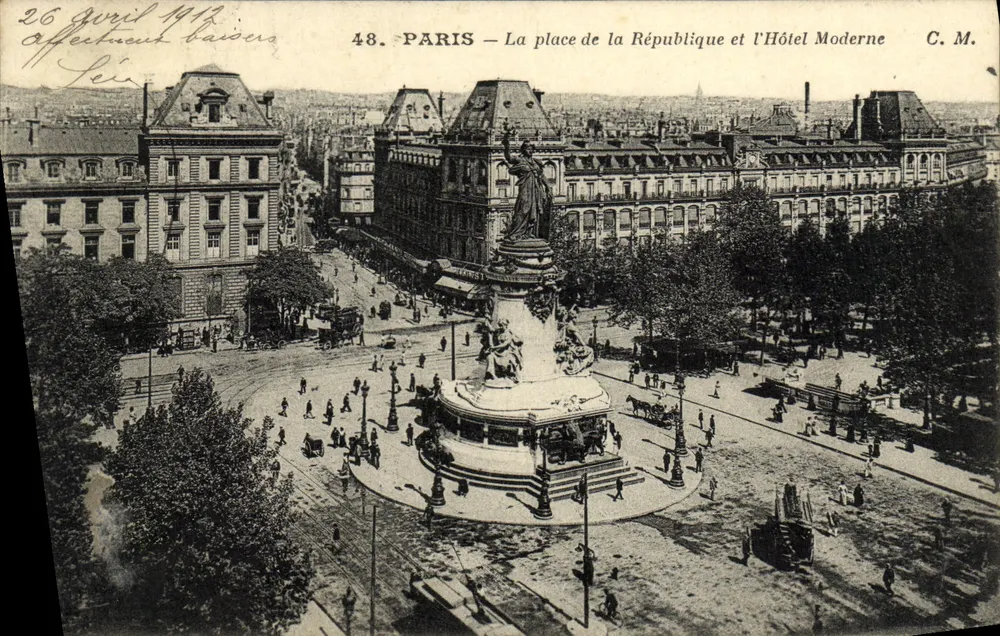 Paris — Place de la République und das Moderne Hotel — C.M. n°48 - Vorderseite