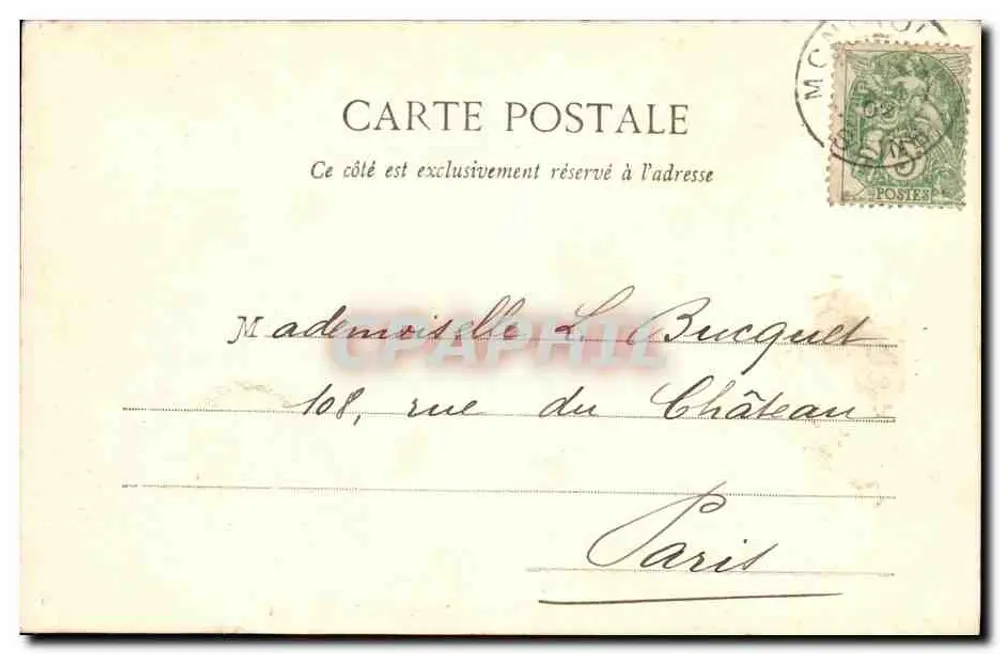 Paris - Escola de Direito - Praça do Panteão — B. Borgeaus - Verso