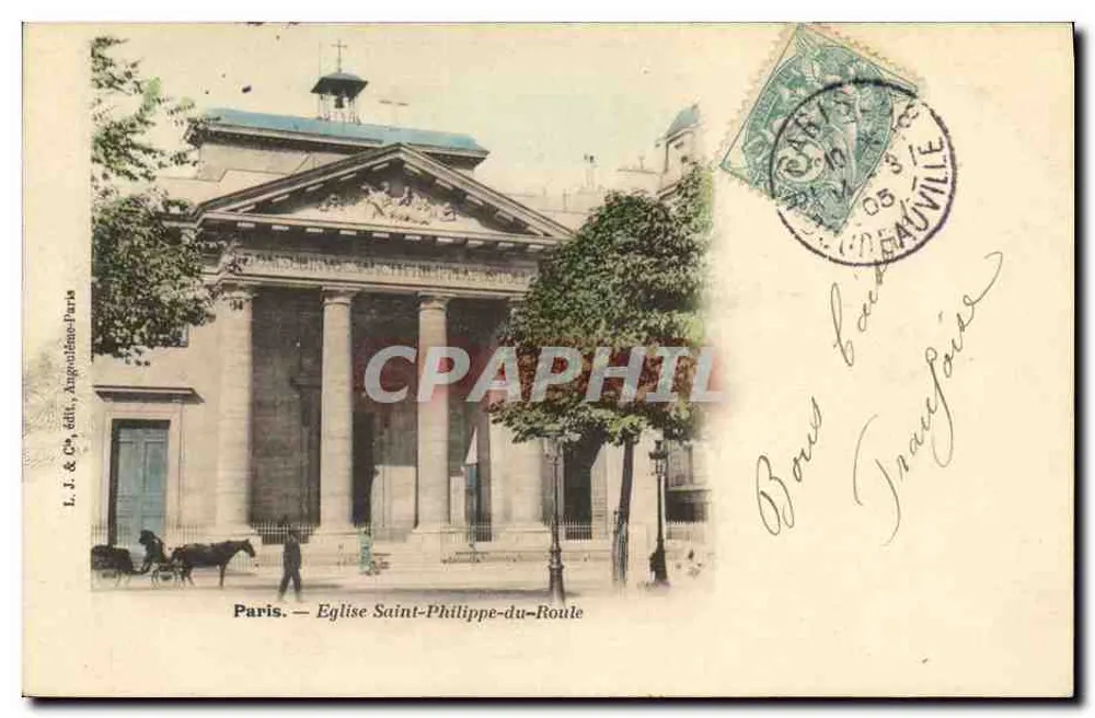 Paris — Igreja de São Filipe do Roule — L. J. & Cie, edição Angoulême-Paris - Frente