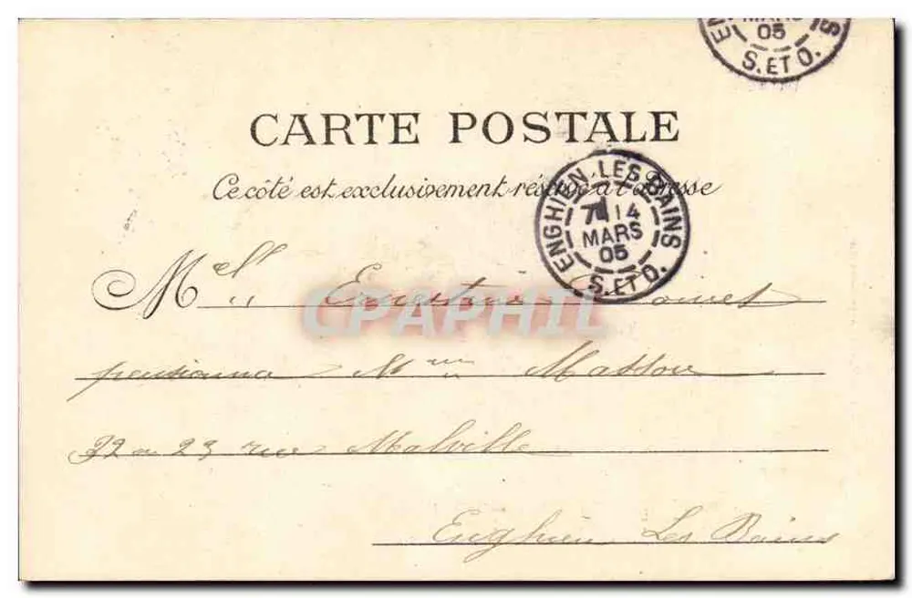 Paris — Igreja de São Filipe do Roule — L. J. & Cie, edição Angoulême-Paris - Verso