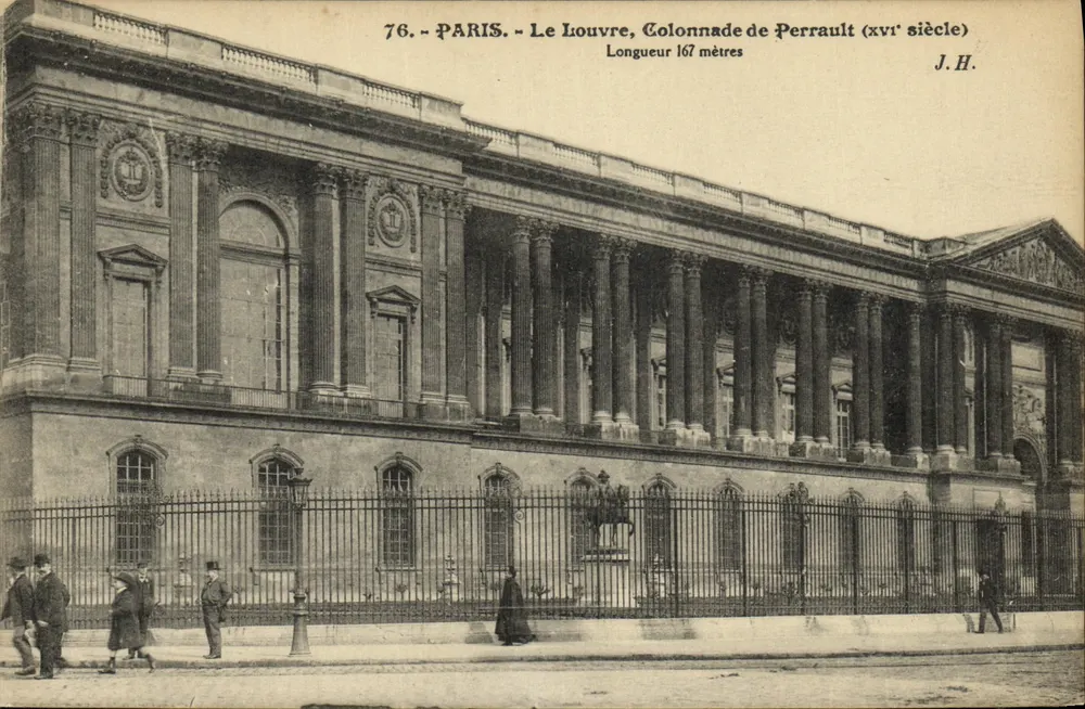 Paris - O Louvre, Colunata de Perrault (século XVI) — J.H. n°76 - Frente