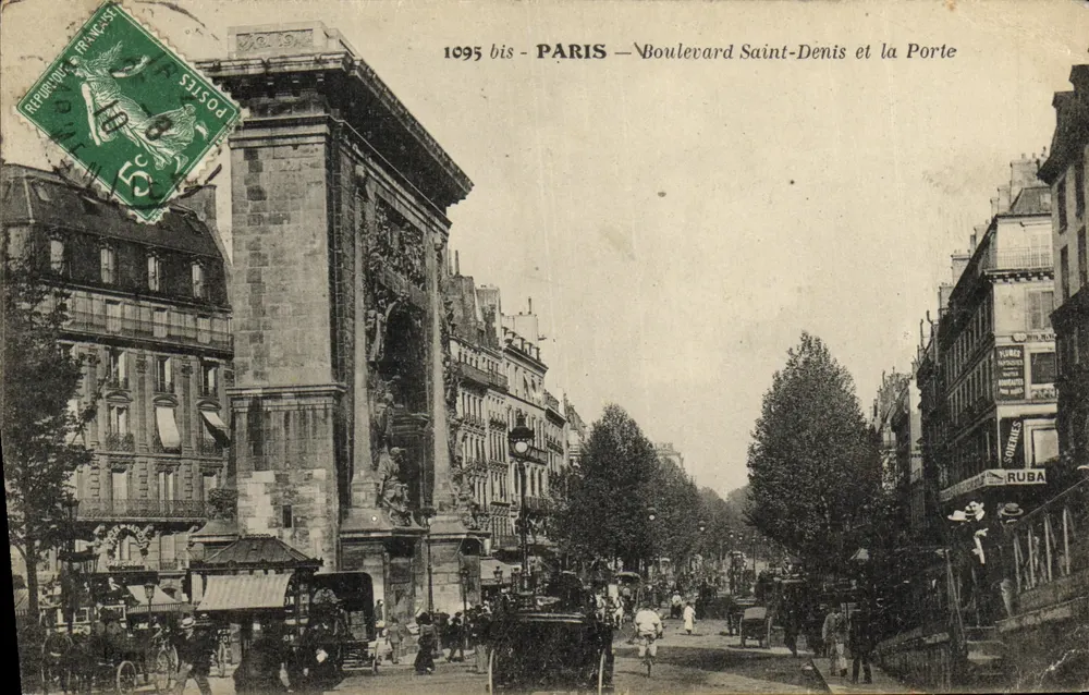 Paris — Boulevard Saint-Denis et la Porte — éditeur 1095 bis - Frente