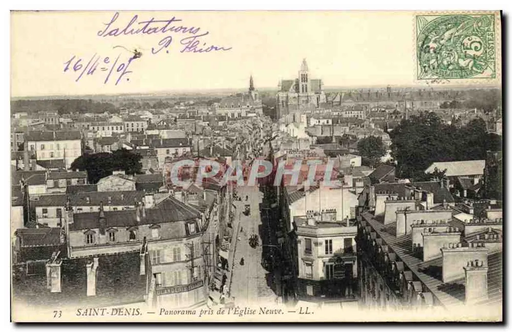 SAINT-DENIS — Panoramablick vom Neuen Kirchhof — LL. - Vorderseite