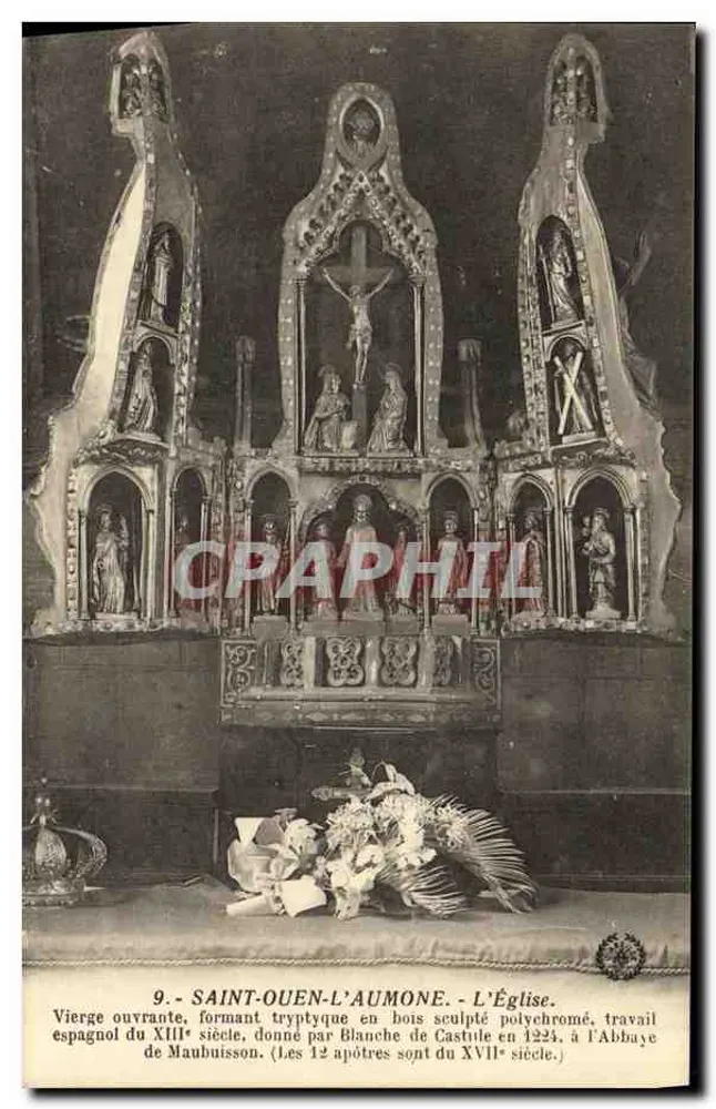 Saint-Ouen-l'Aumône - Die Kirche - Offene Jungfrau und Triptychon - Vorderseite