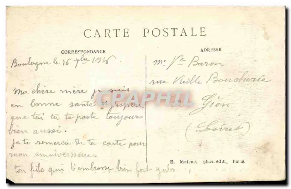 St-Cloud — Der Park, Ansicht von den Terrassen des Alten Schlosses — E. M. Nr. 3108 - Rückseite