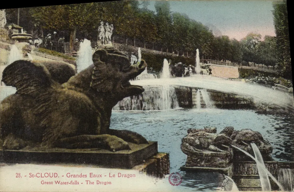 St-Cloud - Grandes Eaux - O Dragão — Imp. Phot. 'Bassélie' Paris, n°28 - Frente