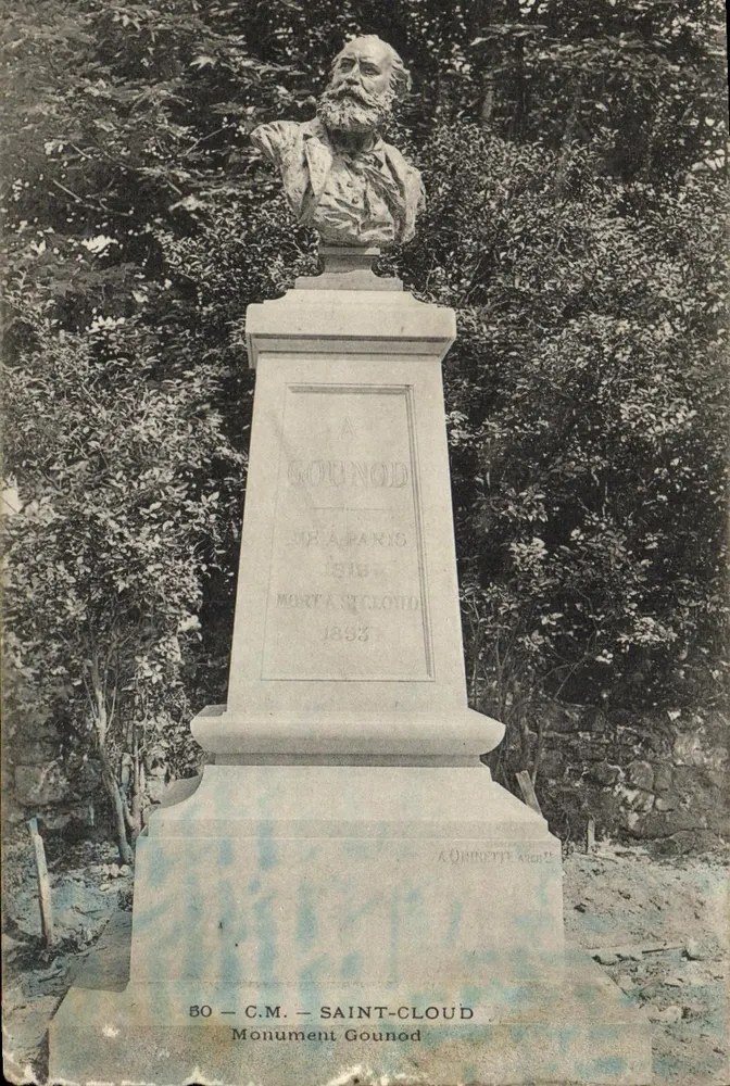 Monument Gounod — Buste de Gounod sur piédestal — éditeur Quinetti Archit. - Awers