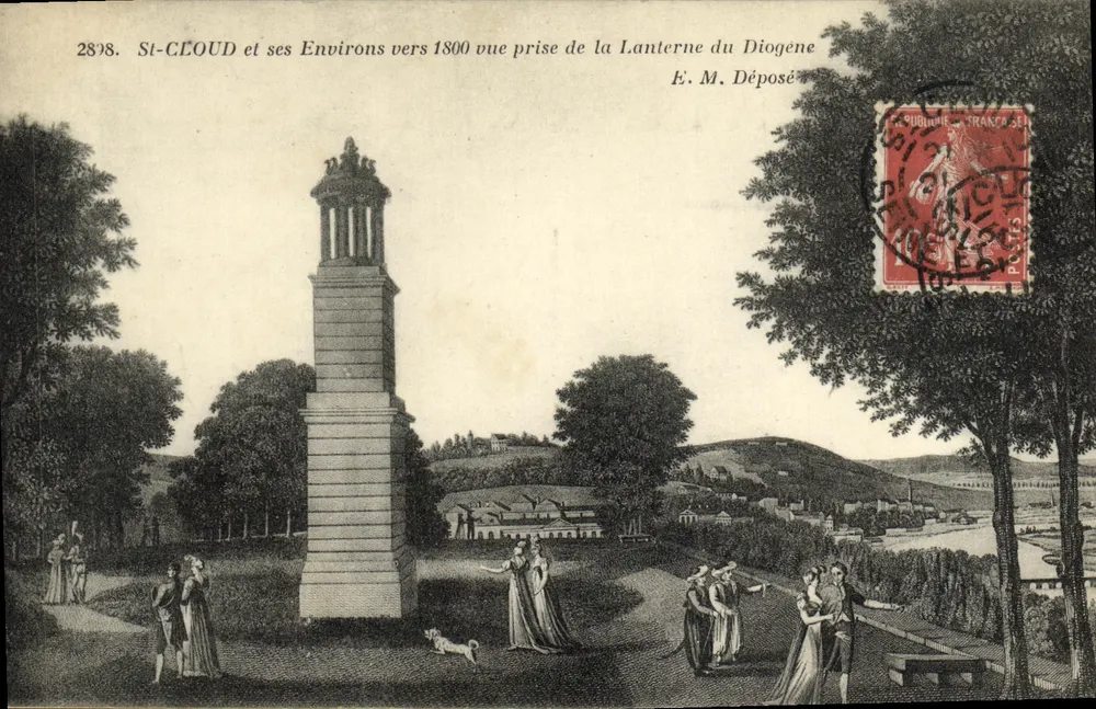 St-ClouD und seine Umgebung um 1800 — Ansicht vom Lanternen des Diogène — E. M. Einlieferung — Nr. 2878 - Vorderseite