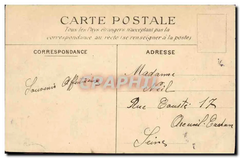 Saint-Cloud — O grande Jato, 32 metros de altura — C.M. n°1 - Verso
