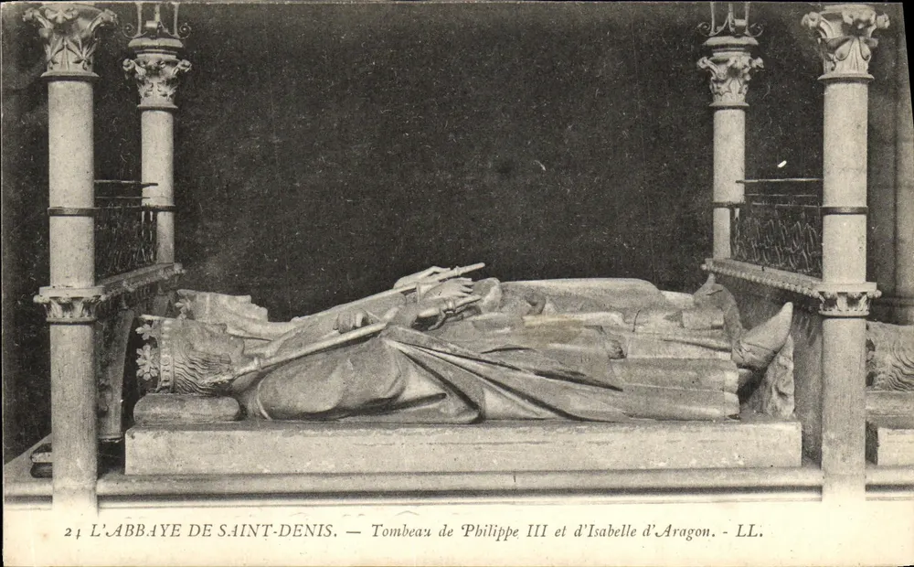 DIE ABBAYE DE SAINT-DENIS — Grabmal von Philippe III und Isabelle d'Aragon — LL. 24 - Vorderseite