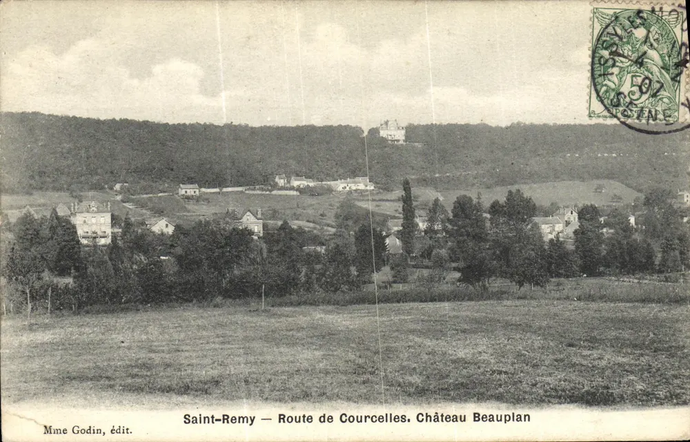 Saint-Rémy — Route naar Courcelles. Kasteel Beauplan — Mme Godin, uitg. - Voorkant