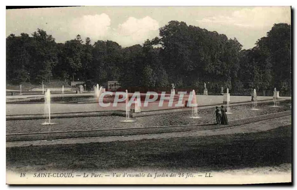 Saint-Cloud — Der Park — Panoramablick auf den Garten der 24 Fontänen — LL - Vorderseite