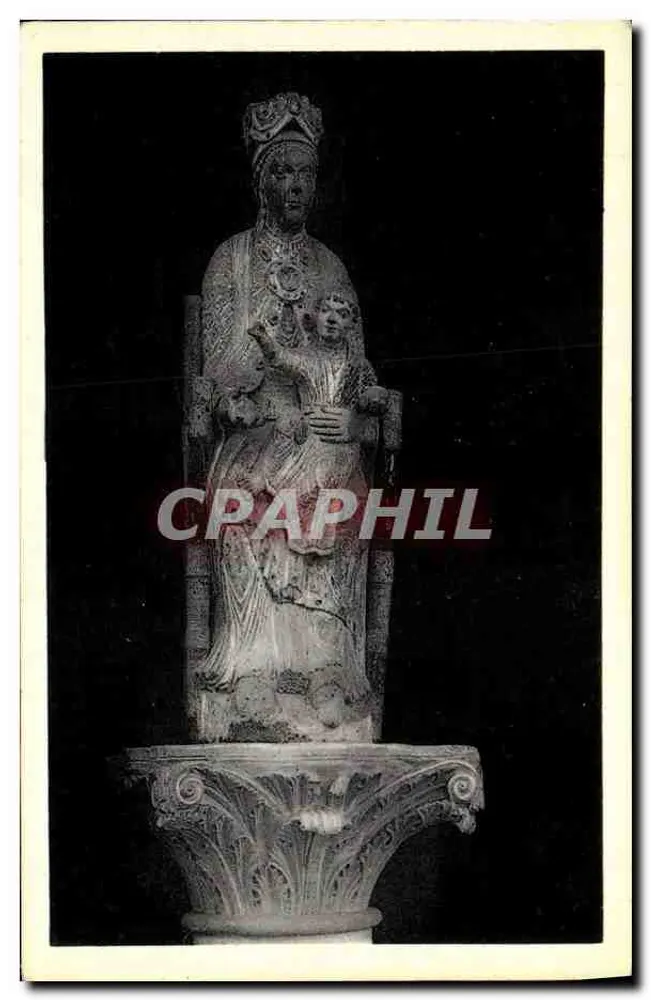 Abtei Saint-Denis — Holzstatue (12. Jh.) — Die Jungfrau und das Kind — C° des Arts Photomécaniques, Paris - Vorderseite