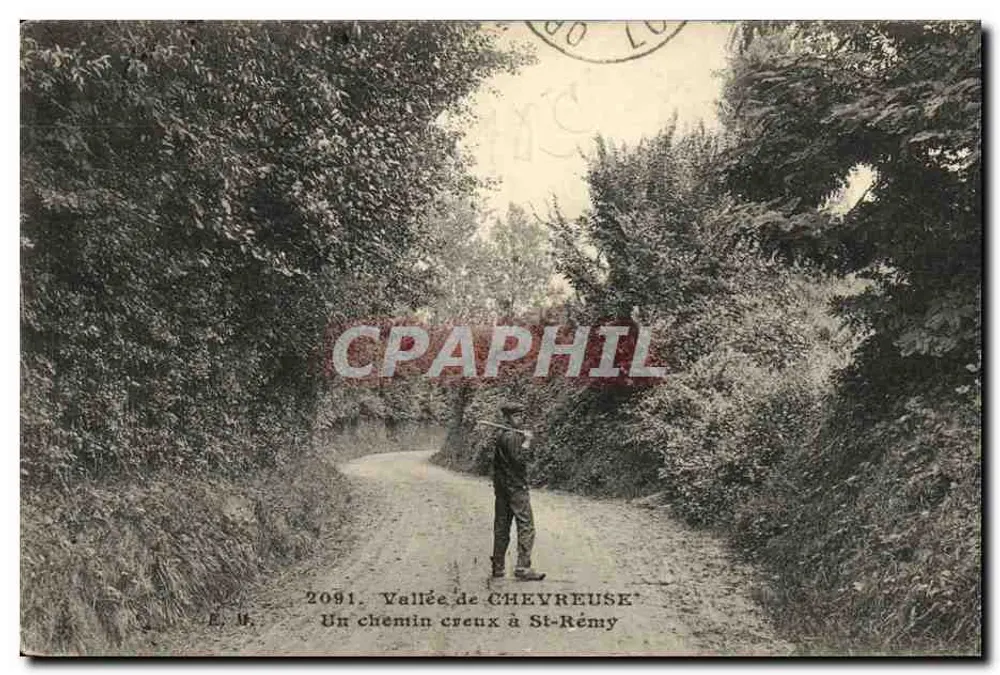 Vallée de Chevreuse — Ein Schmalweg in St-Rémy — E. Maicult, phot. publ. Paris, n° 2091 - Vorderseite