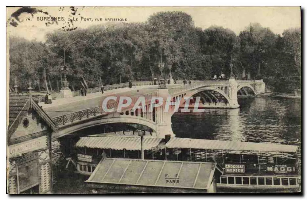 Suresnes. Der Brücke, künstlerische Ansicht — Phototypie Vassé, Nantes, n°74 - Vorderseite