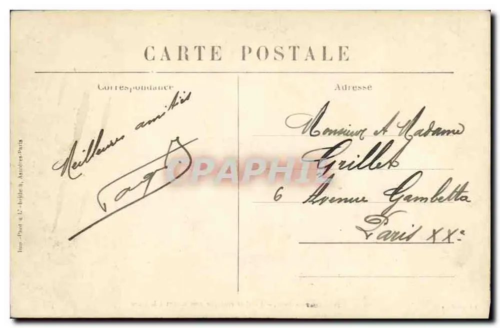 Suresnes — Escada rustica conduzindo à Estação — Imprimerie L'Abelle em Suresnes - Verso