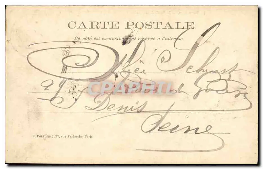 Suresnes — Sala de Reunião e Escritório de Caridade — F. Polynémat, Paris - Verso