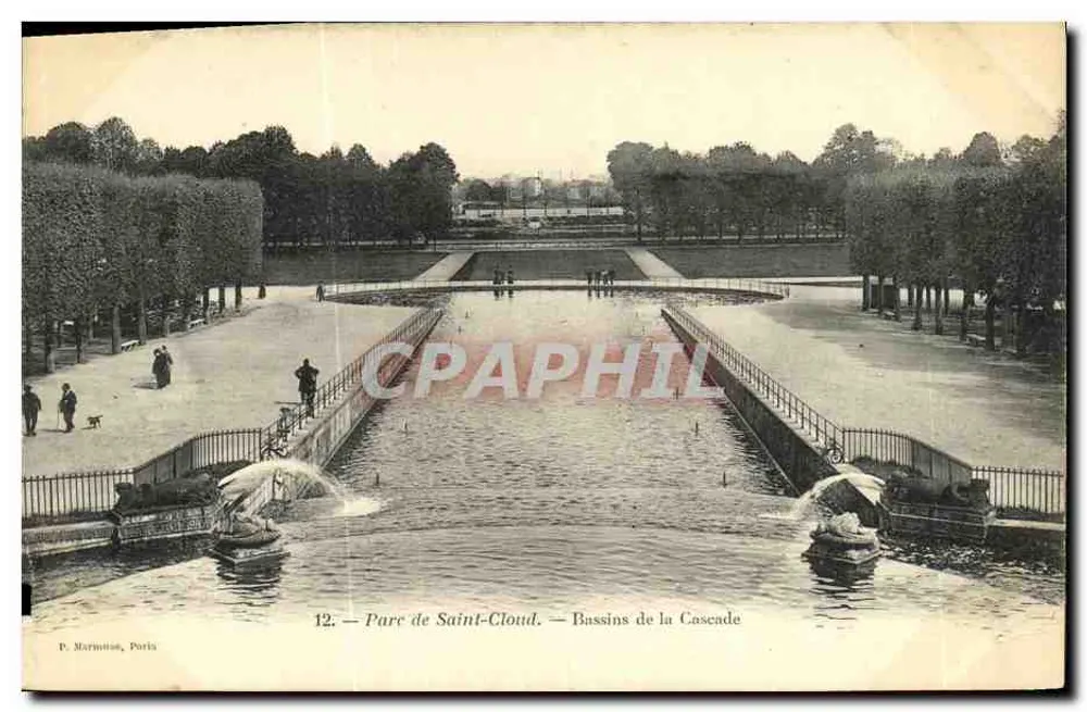 Parc de Saint-Cloud — Bassins de la Cascade — P. Marmouse, Paris, n°12 - Frente