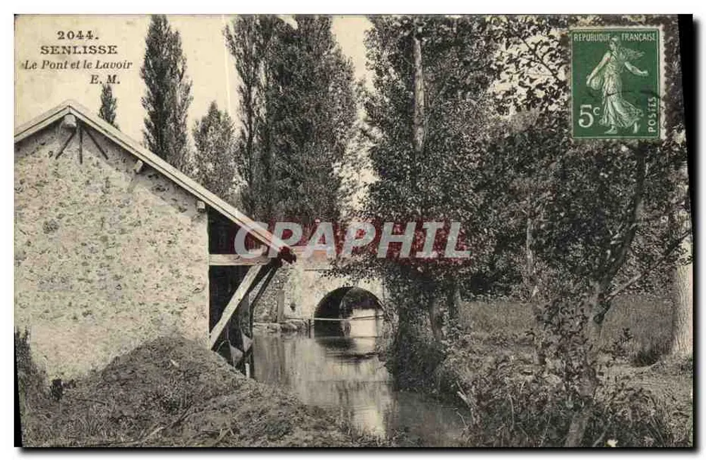 Senlisse — Der Brücke und der Waschhaus — E.M. - Vorderseite