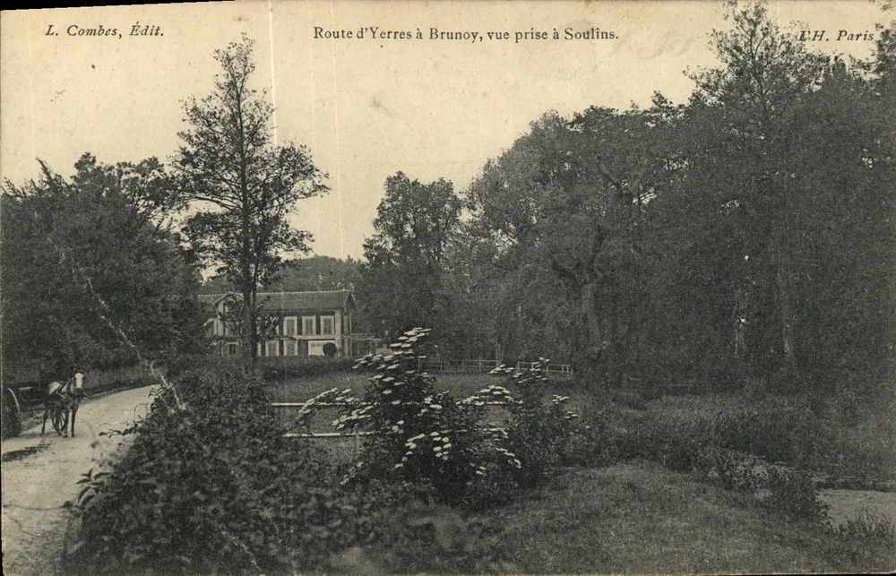 Route von Yerres nach Brunoy, Aufnahme in Soullins — L. Combès, Verlag — E.H. Paris - Vorderseite