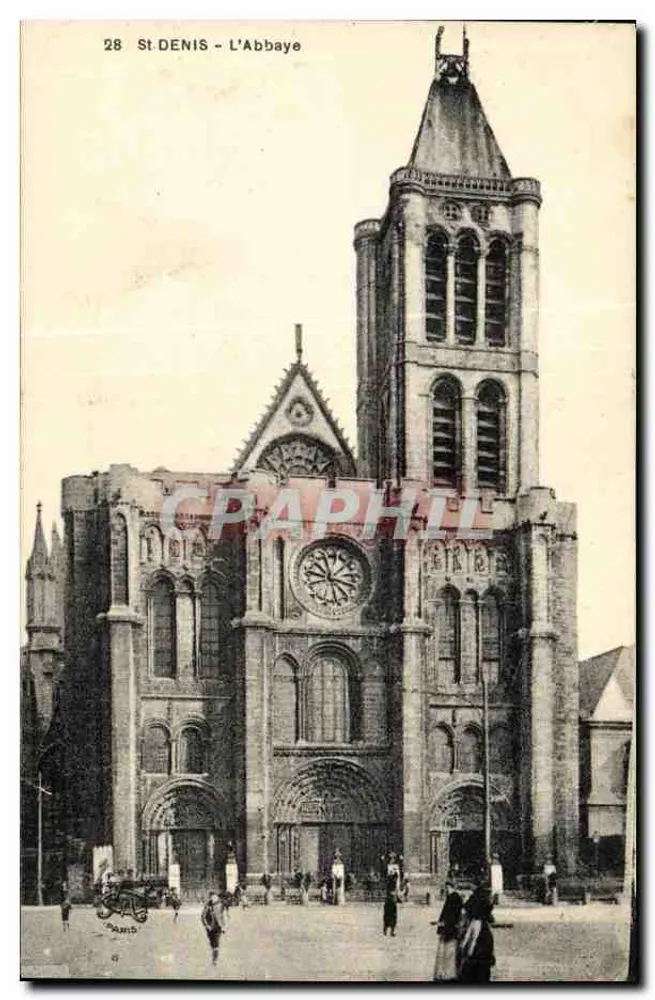 St DENIS - A Abadia — vista da catedral — fototipia "L'Abîle" - Paris, n°28 - Frente