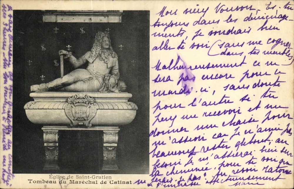 Grab des Marschalls Catinat — Kirche Saint-Gratien — E.H. Paris - Vorderseite