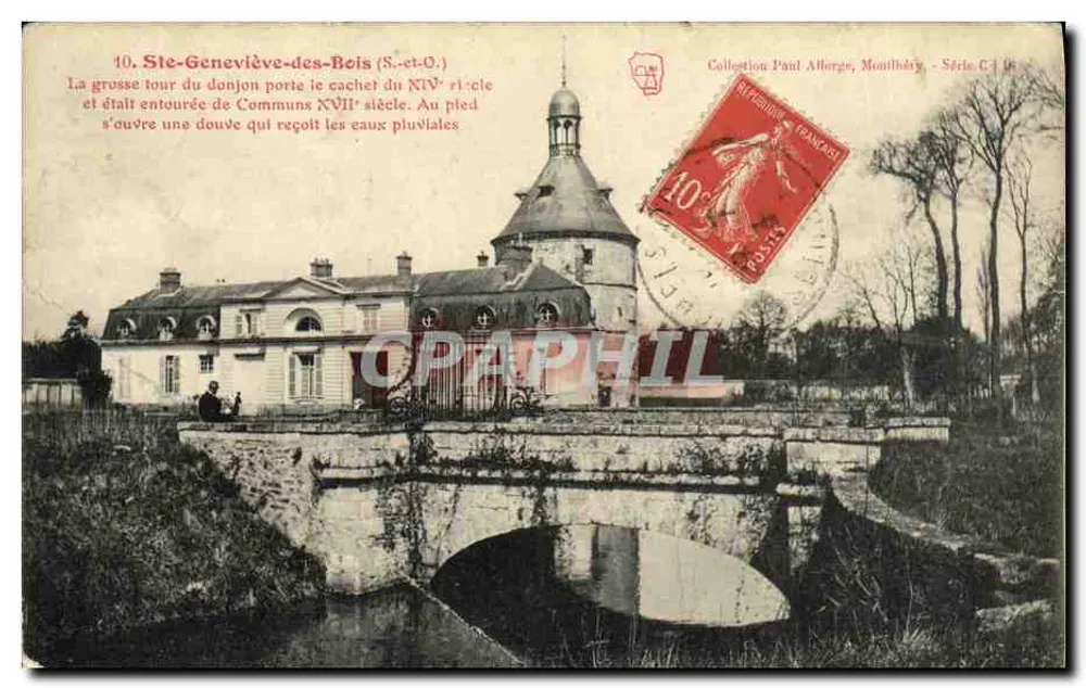 Ste-Geneviève-des-Bois — Schloss mit Turm des 14. Jahrhunderts und Graben — Sammlung Paul Allorge, Serie C1 10 - Vorderseite