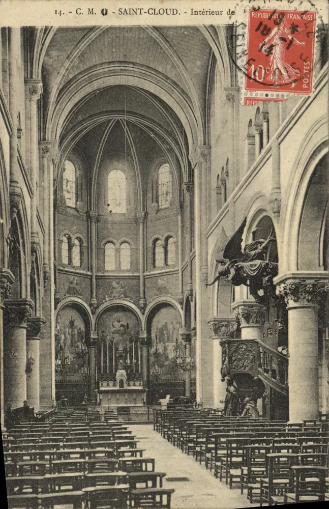 Intérieur de la cathédrale - Saint-Cloud - éditeur C.M. - n°14 - Frente