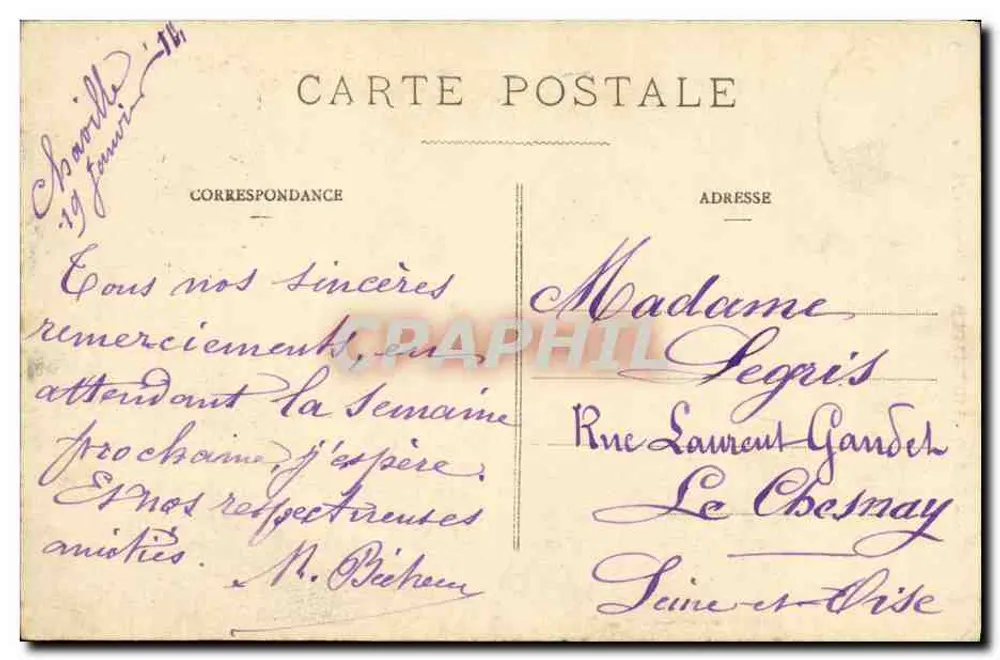 Intérieur de la cathédrale - Saint-Cloud - éditeur C.M. - n°14 - Verso