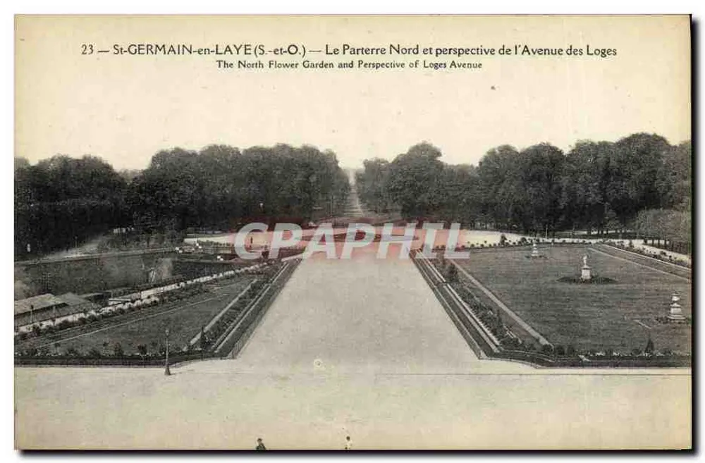 St-GERMAIN-en-LAYE — Der nördliche Parterre und Perspektive der Avenue des Loges — Cormaullt und Papeghin, Verlag Paris - Vorderseite