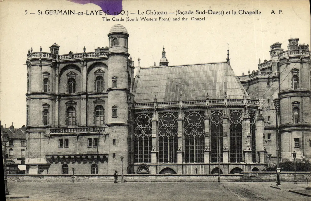 St-GERMAIN-en-LAYE (S.-et-O.) — O Castelo (fachada Sul-Oeste) e a Capela — A.P. - Frente