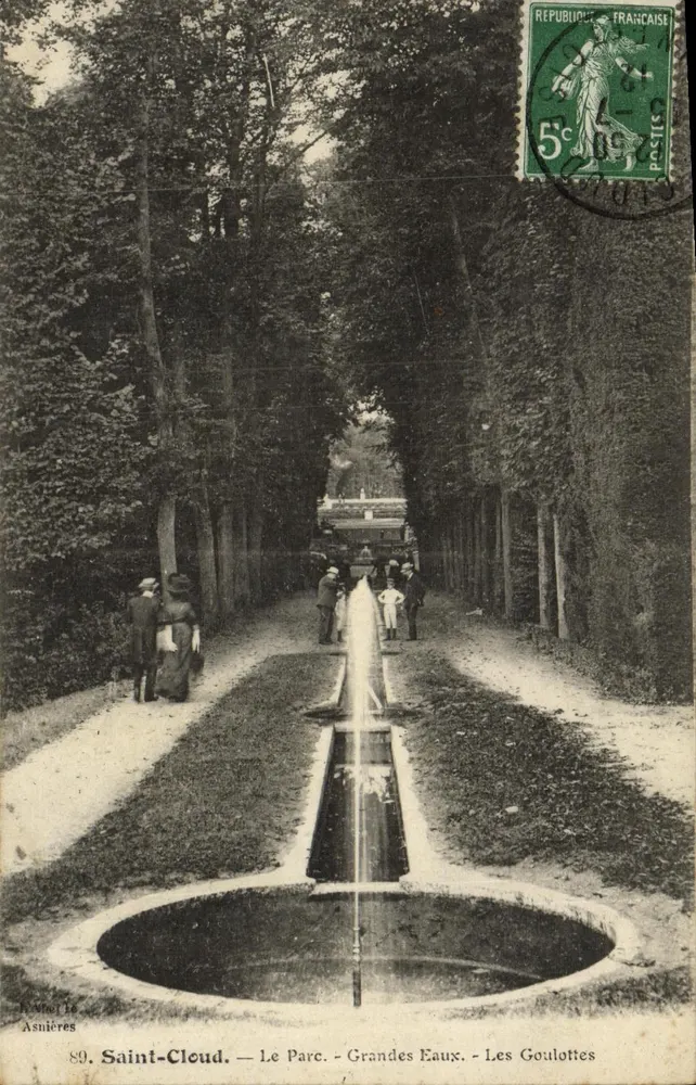 Saint-Cloud — O Parque - Grandes Eaux - Les Goulottes — editor Le Vigel le Asnières, n°89 - Frente