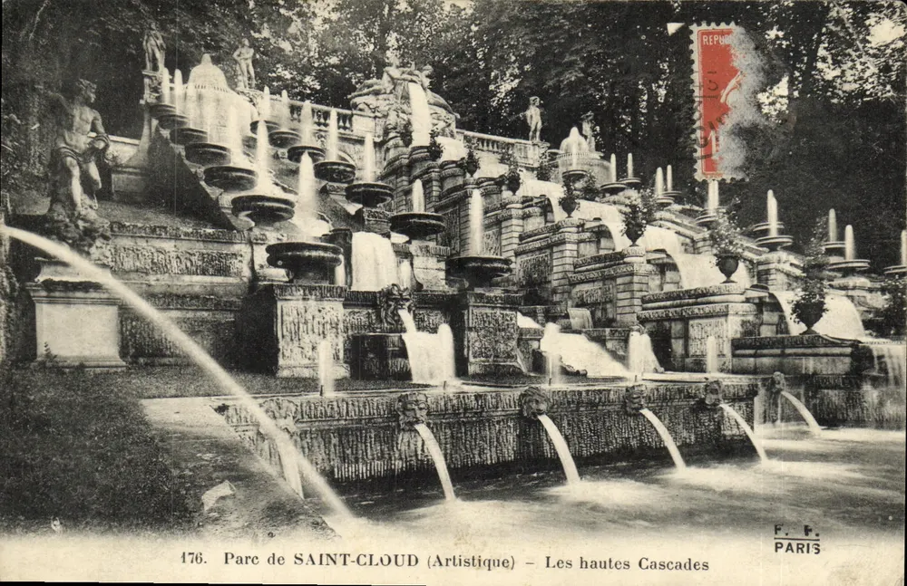 Parque de SAINT-CLLOUD (Artístico) — As altas Cataratas — F. F. PARIS - Frente