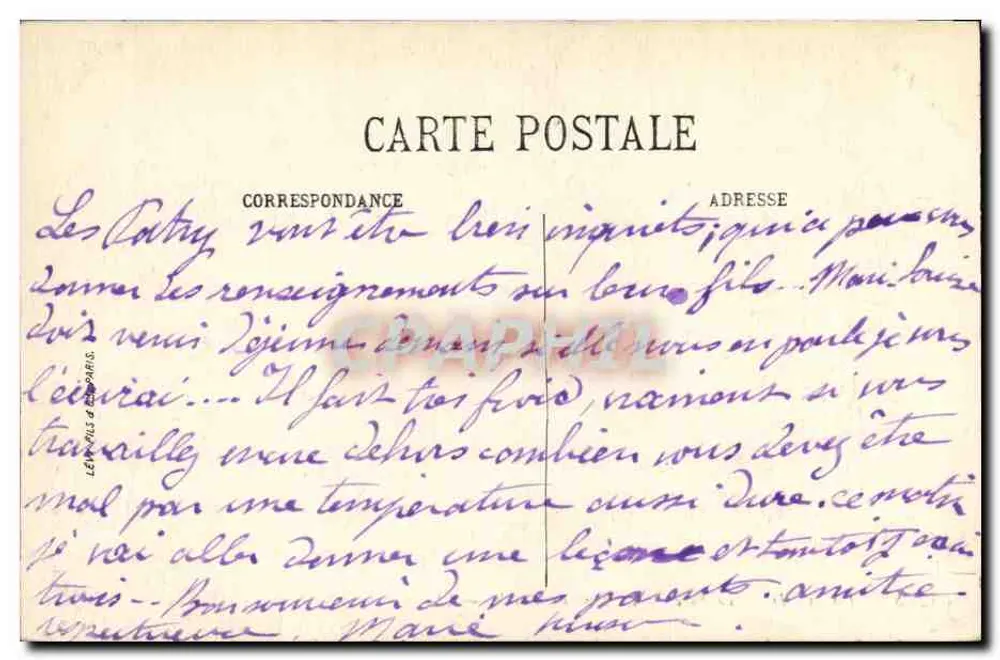 Saint-Cloud — O Parque — O Pont du Diable — LL. — N° 57 - Verso