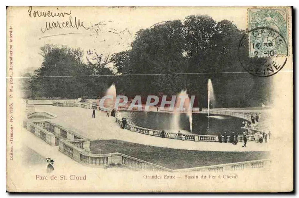 Parc de St Cloud — Grandes Eaux — Bassin du Fer à Cheval — Edition Trianon Nr. 736 - Vorderseite