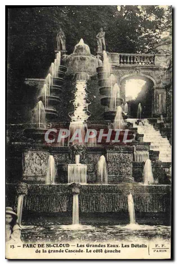 PARC DE ST-CLLOUD — Les Grandes Faux. Die Details der großen Wasserfall. Die linke Seite — F. F. PARIS - Vorderseite