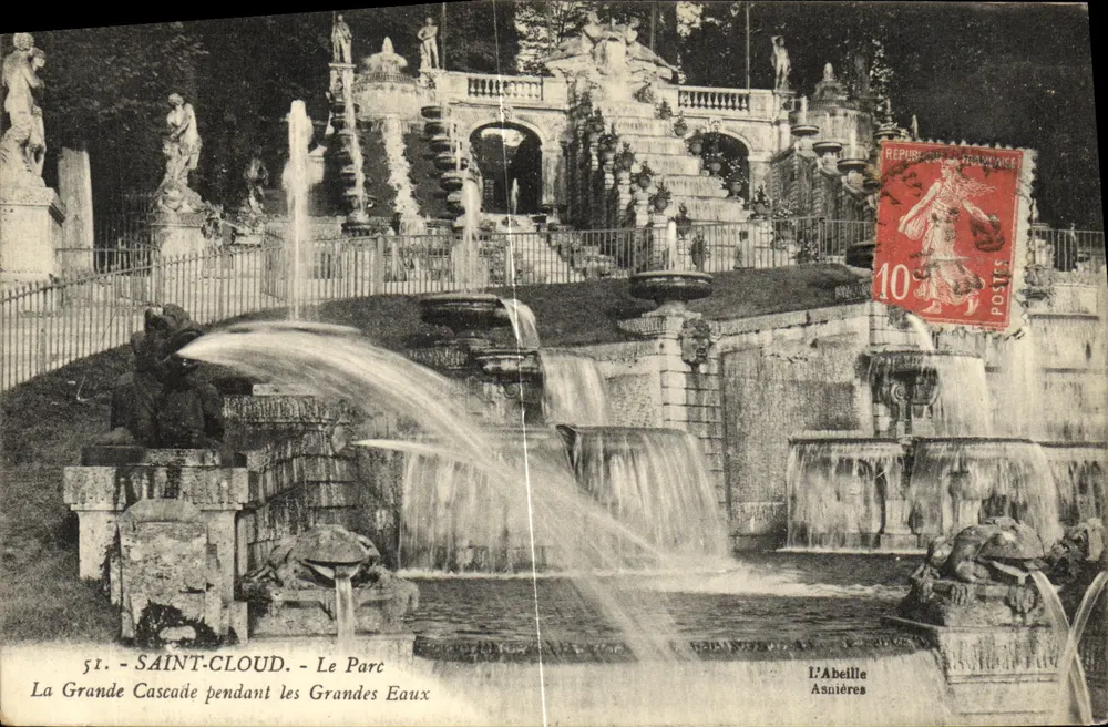 Saint-Cloud — Die Große Wasserfall während der Hochwasser — L'Abellie Asnières, n°51 - Vorderseite