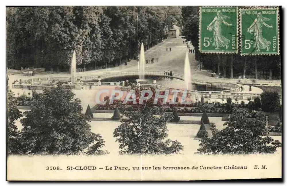 St-Cloud — Der Park, gesehen von den Terrassen des alten Schlosses — E. M. - Vorderseite