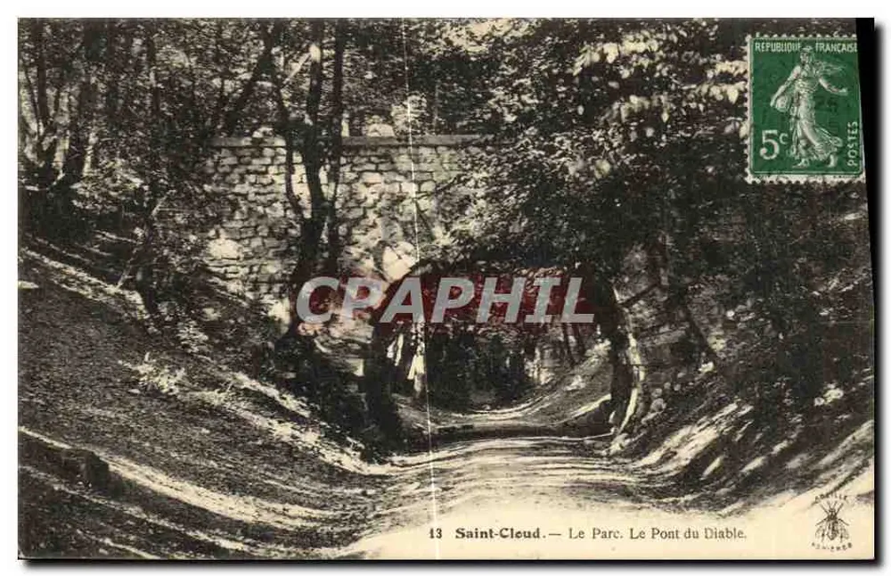 Saint-Cléoud — O Parque. O Ponte do Diabo. — Editor: L. Chauvet - Frente