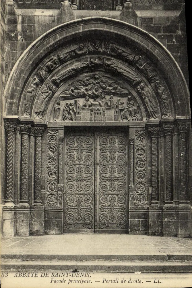 Abtei Saint-Denis — Hauptfassade — Rechter Portal — LL. — Nr. 53 - Vorderseite